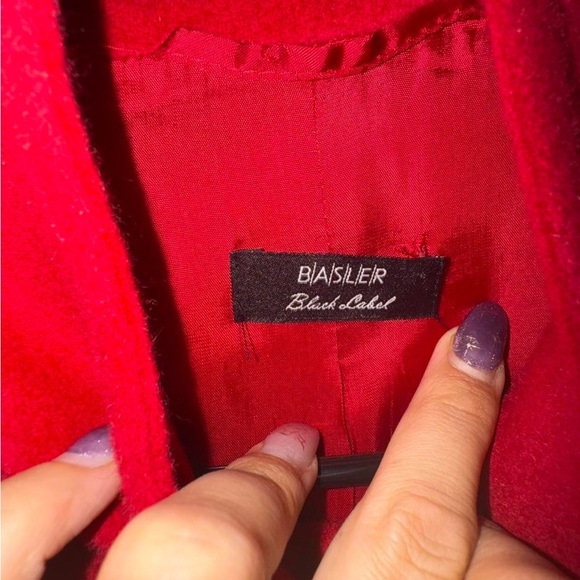 Basler Black Label Wool and Angora Red  Women's coat / jacket size 44 - Picture 2 of 7